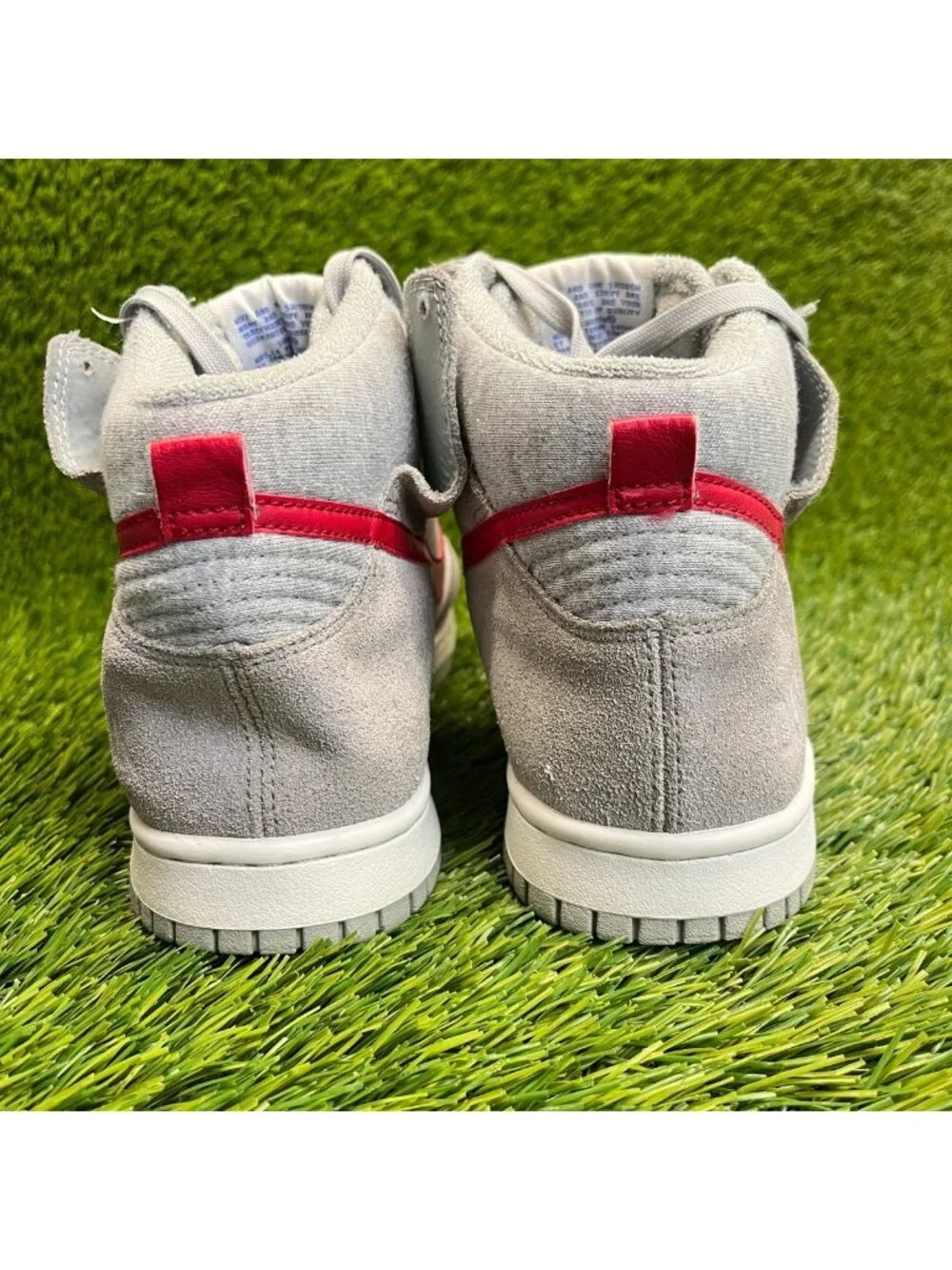 Nike Dunk High Athletic Club Boys Size 6Y Gray White Red Athletic Shoes Sneakers
